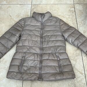 Zara kids girls brown taupe puffer jacket size 13/14